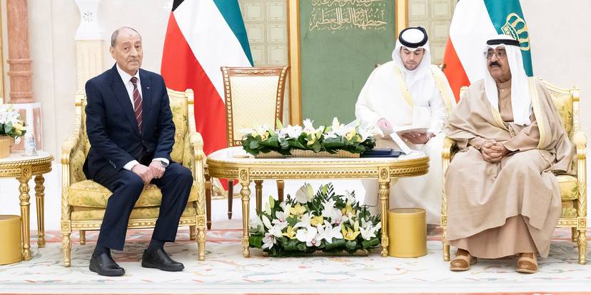 His Excellency the Ambassador presents his credentials to His Highness the Emir of the State of Kuwait